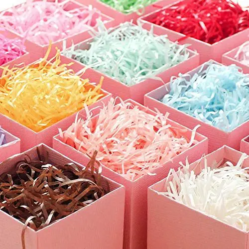 Coloured shredded paper