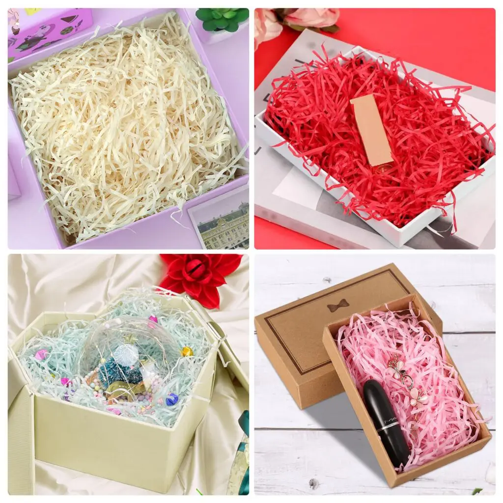 Shredded paper basket filler