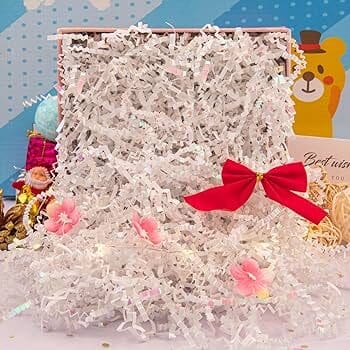 Shredded paper box filler for gifting