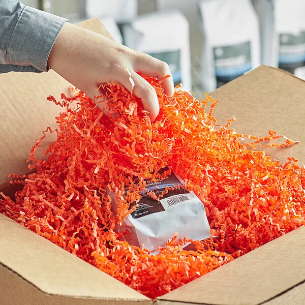 Orange Crinkle Cut Shredded Paper