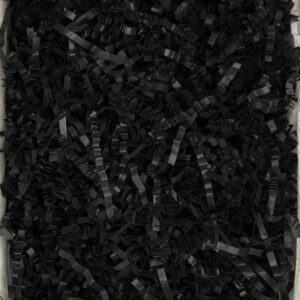 black shredded paper