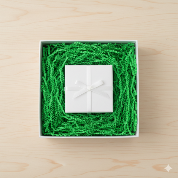 1 Kg Green Shredded Paper, Crinkle Paper Shreds By Huefiller