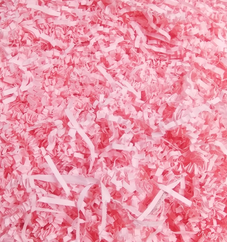 pink shredded paper