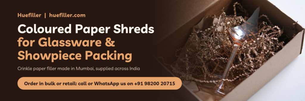Coloured paper shreds for Glassware & Showpiece Packing